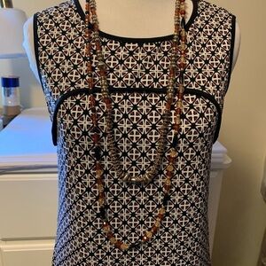 2 strands of beads, silver/copper distressed color